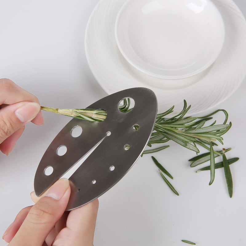 DOMG Herb Stripper Tool, Stainless Steel Herb Leaf Zipper for Kale, Chard, Collard Greens, Rosemary and Thyme - Image 2